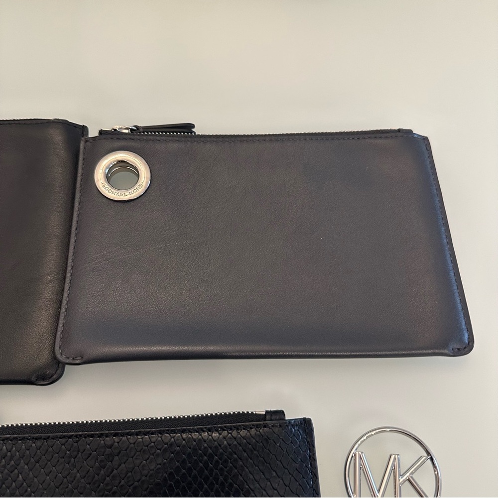 NWOT | Michael Kors | Jet Set Trio | Black / Charcoal Wristlet / Pouch / Clutch - Picture 9 of 16